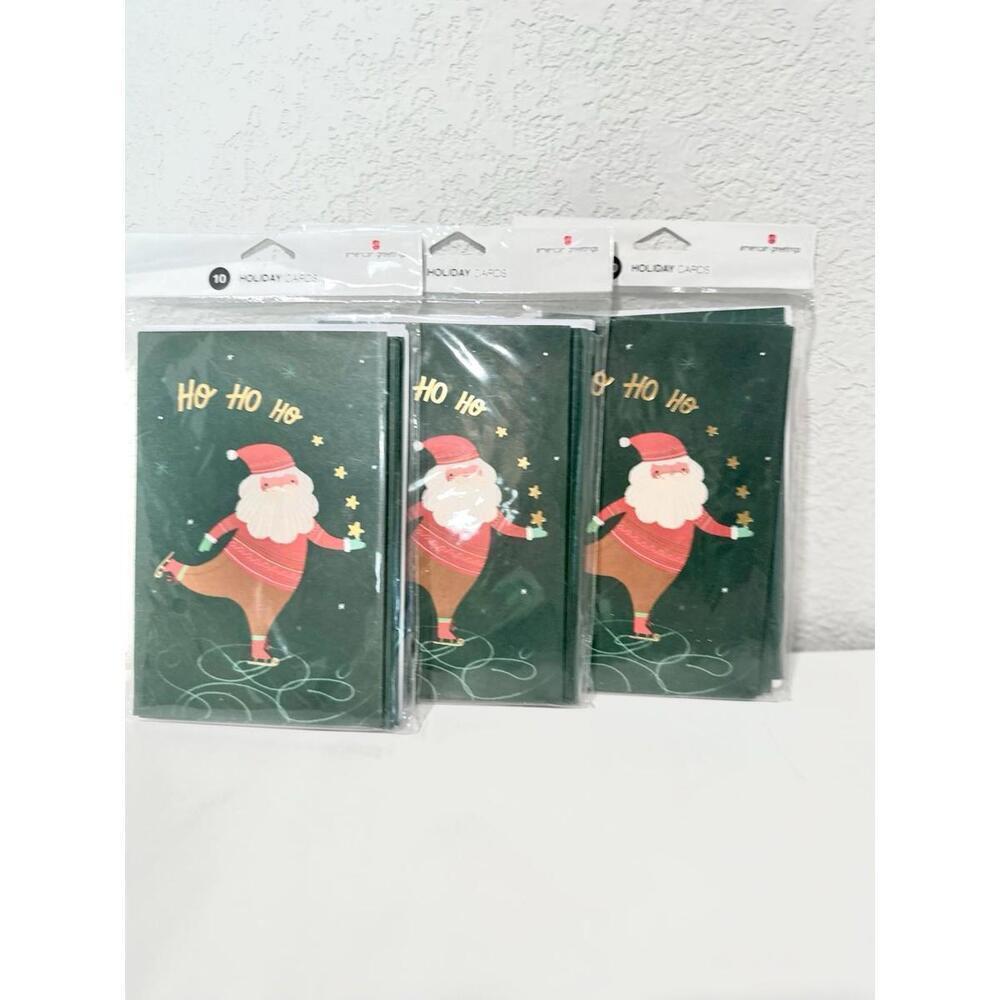 NEW american greetings Holiday Cards Santa Clause 10 Christmas Cards Set of 3 - Picture 2 of 6